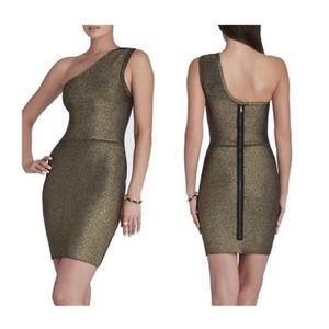 BCBGMAXAZRIA Inari Dress Gold Size Small